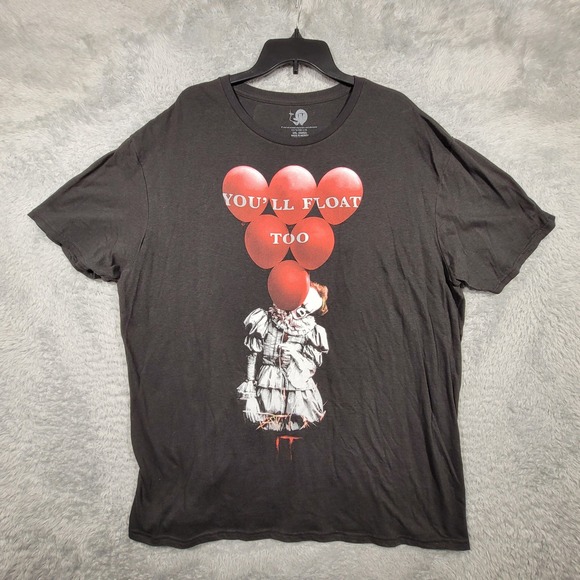 IT Movie You'll Float Too Graphic T-Shirt Mens 2XL Horror Clown Pennywise - Picture 1 of 6